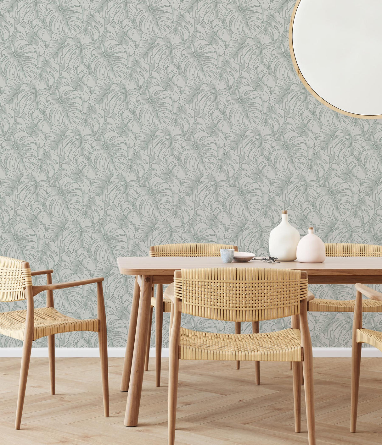 York White Borneo Peel & Stick Wallpaper