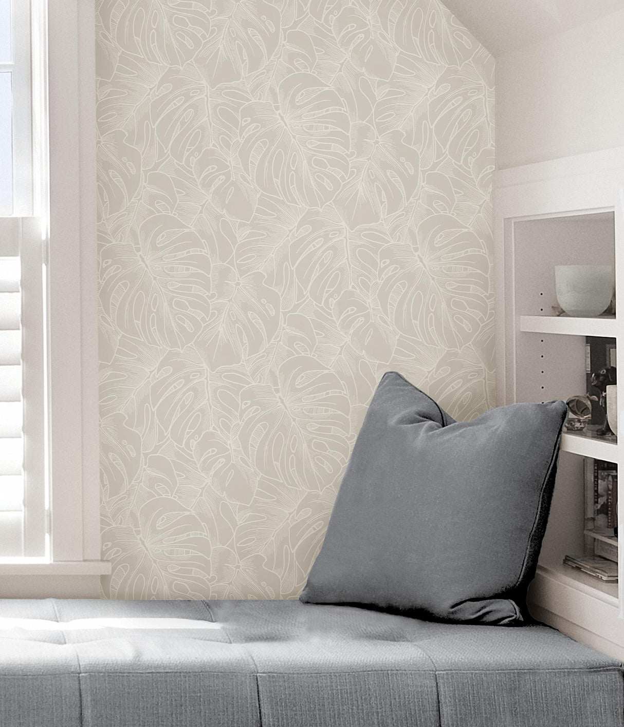 York White Borneo Peel & Stick Wallpaper