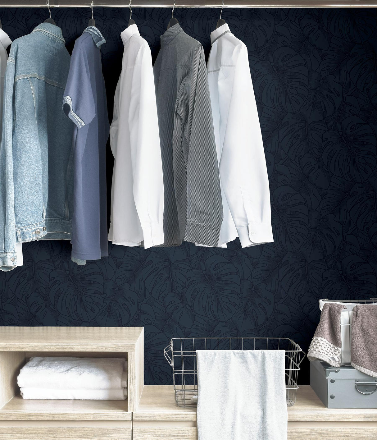 York Indigo Borneo Peel & Stick Wallpaper