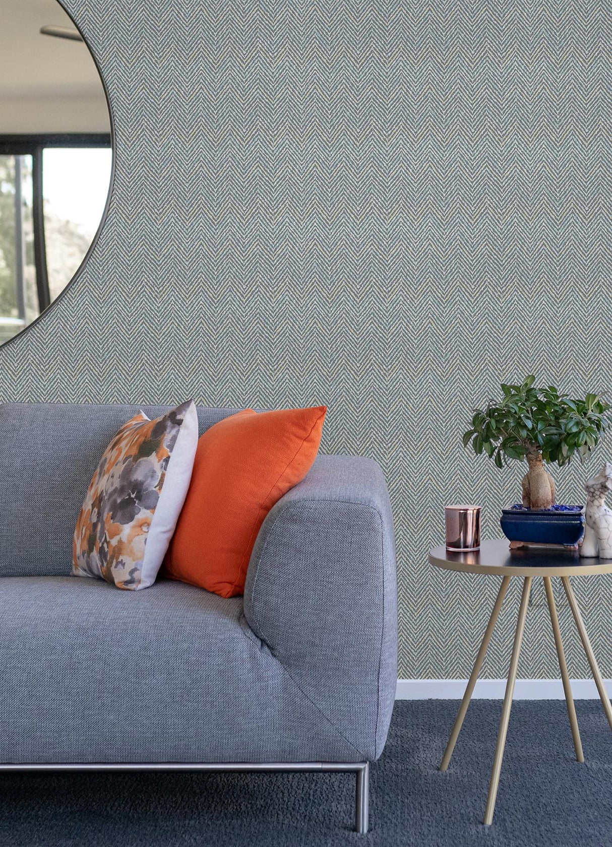 York Grey Blue Alden Peel & Stick Wallpaper