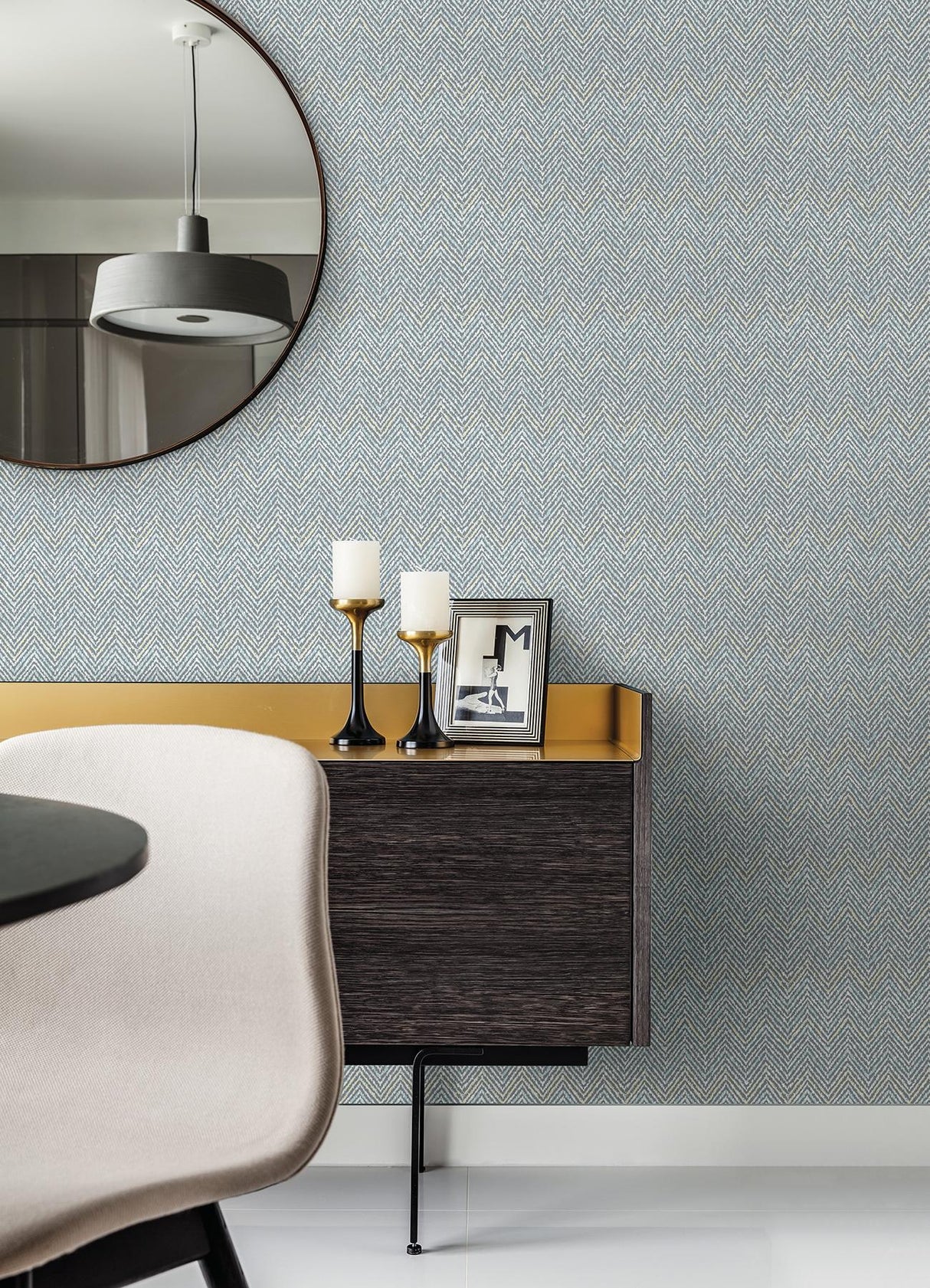 York Grey Blue Alden Peel & Stick Wallpaper