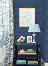 York Navy Blue Classic Faux Grasscloth Peel & Stick Wallpaper