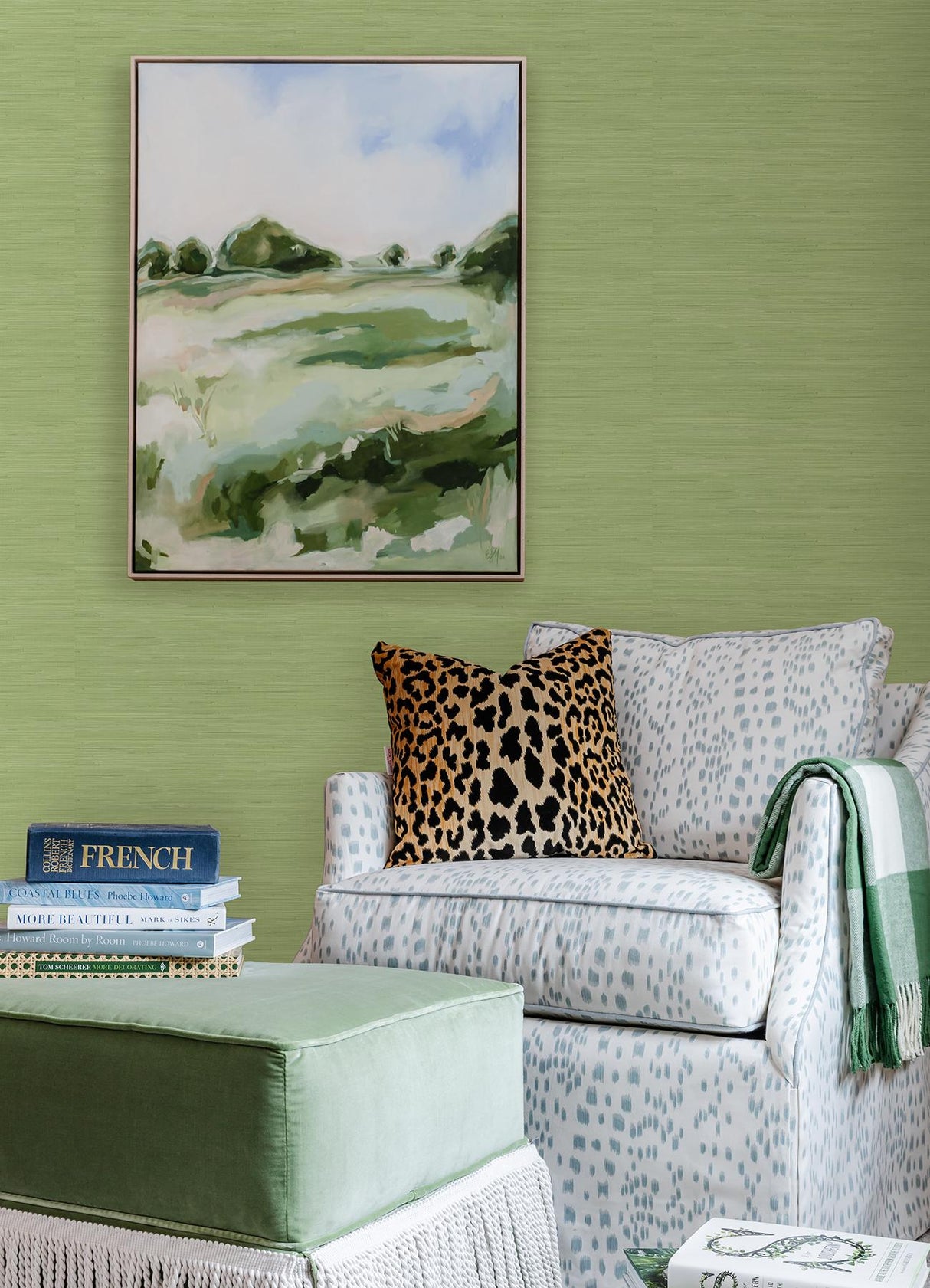 York Citrus Green Classic Faux Grasscloth Peel & Stick Wallpaper