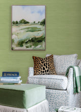 York Citrus Green Classic Faux Grasscloth Peel & Stick Wallpaper