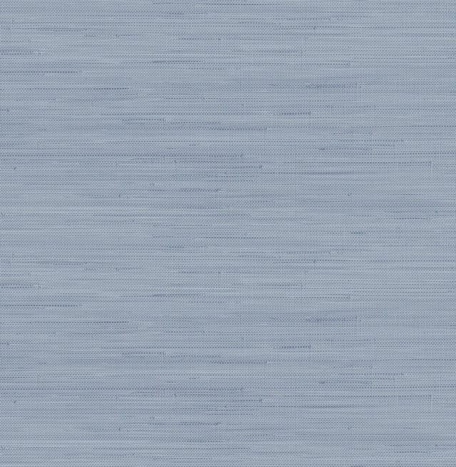 York Mineral Blue Classic Faux Grasscloth Peel & Stick Wallpaper