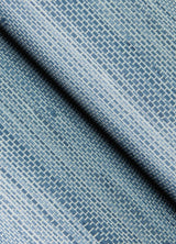 York Mineral Blue Classic Faux Grasscloth Peel & Stick Wallpaper