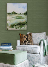 York Hunter Green Classic Faux Grasscloth Peel & Stick Wallpaper