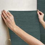 York Peacock Classic Faux Grasscloth Peel & Stick Wallpaper