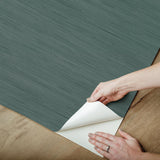 York Peacock Classic Faux Grasscloth Peel & Stick Wallpaper