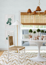 York Whisper Blue Classic Faux Grasscloth Peel & Stick Wallpaper