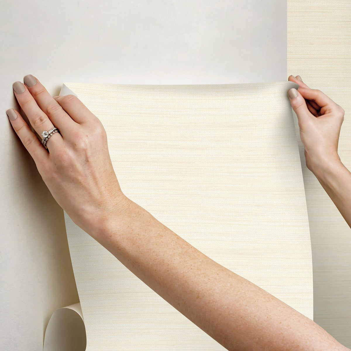 York Cashmere Classic Faux Grasscloth Peel & Stick Wallpaper