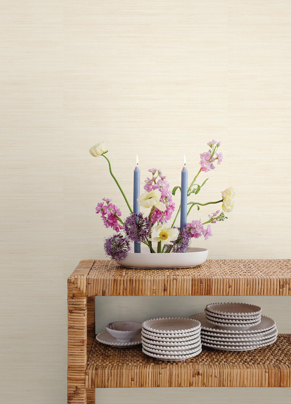 York Cashmere Classic Faux Grasscloth Peel & Stick Wallpaper