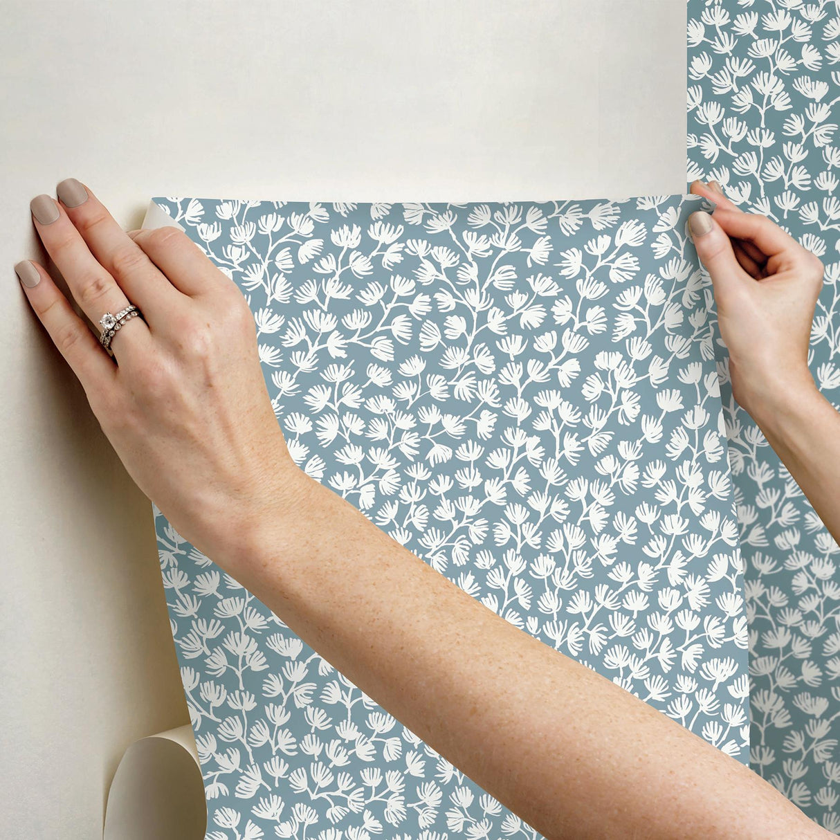 York Sea Fern Slate Blue Peel & Stick Wallpaper
