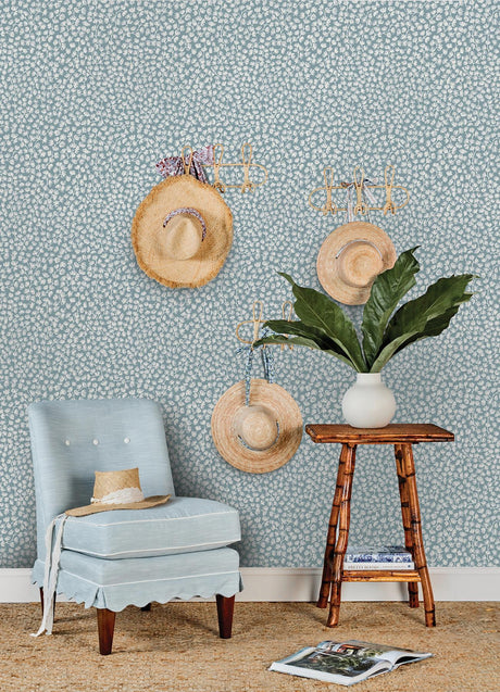York Sea Fern Slate Blue Peel & Stick Wallpaper