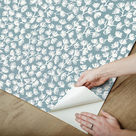 York Sea Fern Slate Blue Peel & Stick Wallpaper