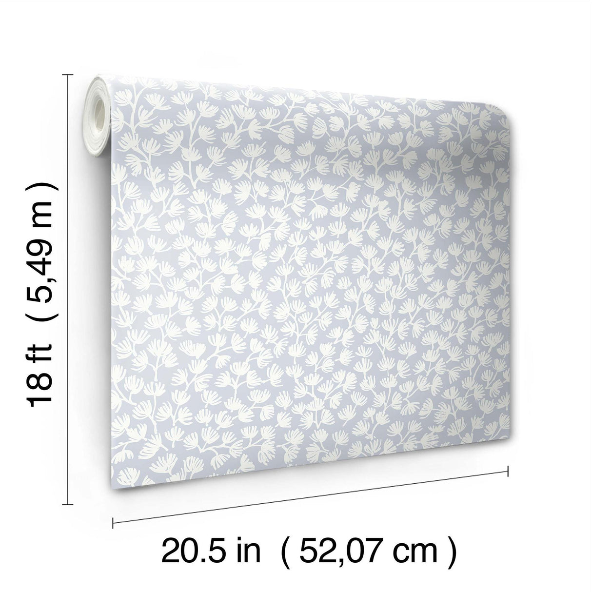 York Sea Fern Blue Mist Peel & Stick Wallpaper