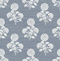 York Flourish Block Print Mineral Blue Faux Grasscloth Peel & Stick Wallpaper