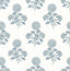 York Flourish Block Print Blue on Blue Peel & Stick Wallpaper
