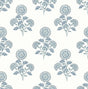 York Flourish Block Print Blue on Blue Peel & Stick Wallpaper