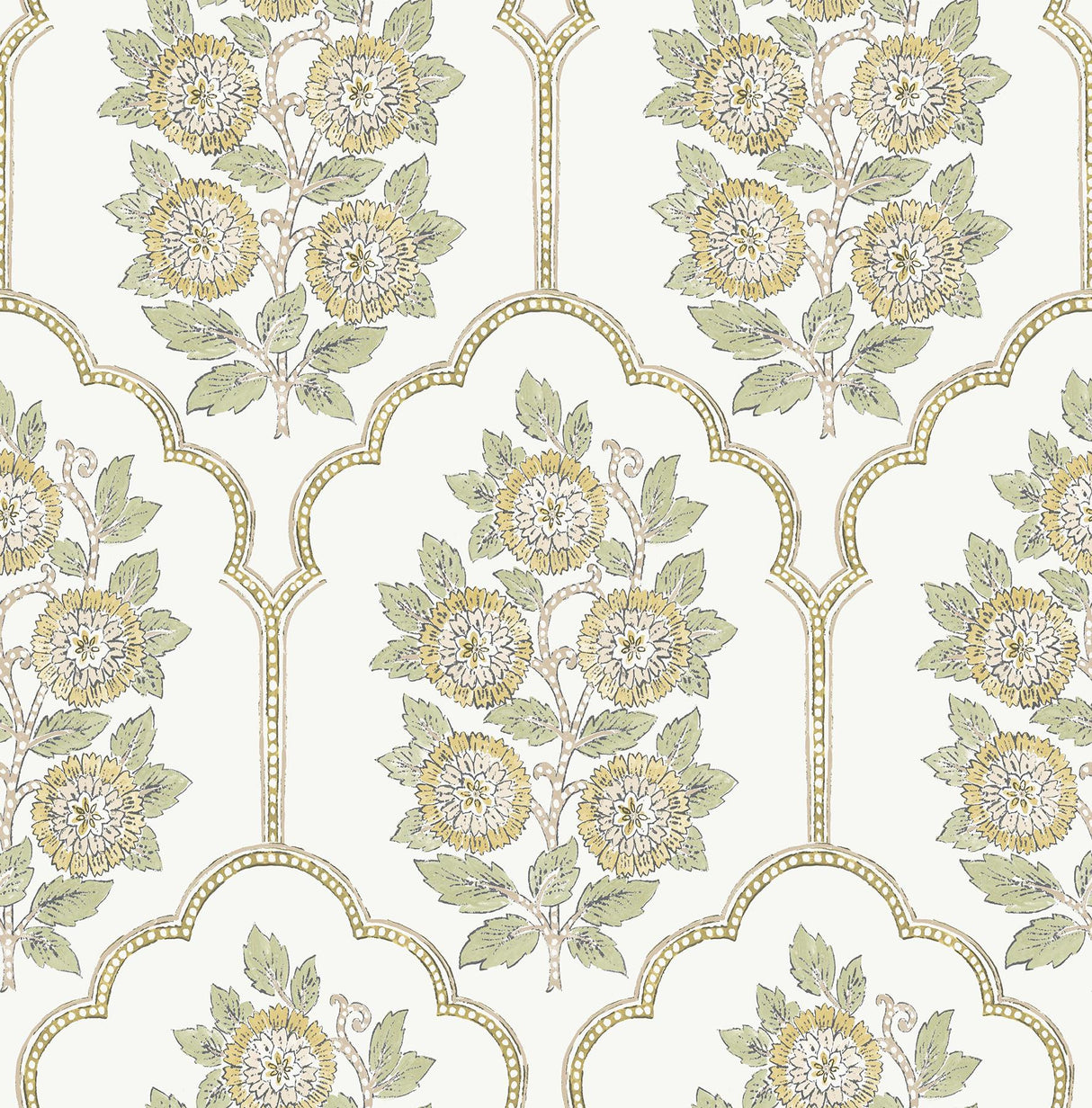 York Floral Bazaar Ochre Peel & Stick Wallpaper
