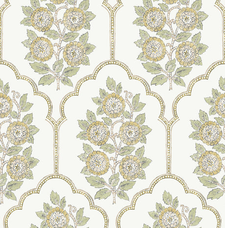 York Floral Bazaar Ochre Peel & Stick Wallpaper