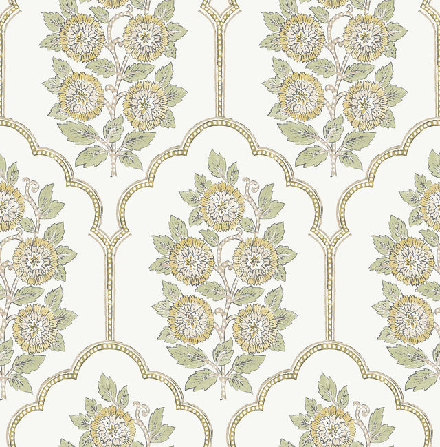 York Floral Bazaar Ochre Peel & Stick Wallpaper