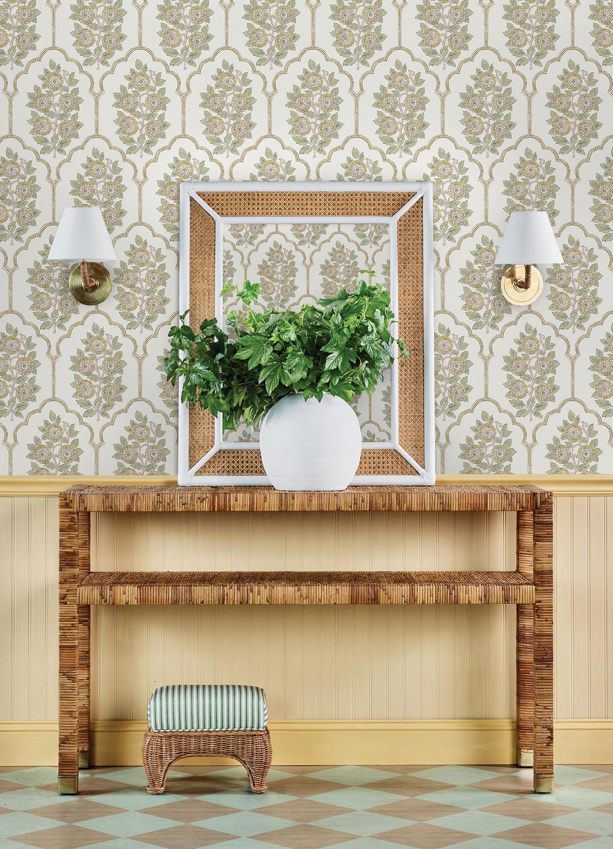 York Floral Bazaar Ochre Peel & Stick Wallpaper