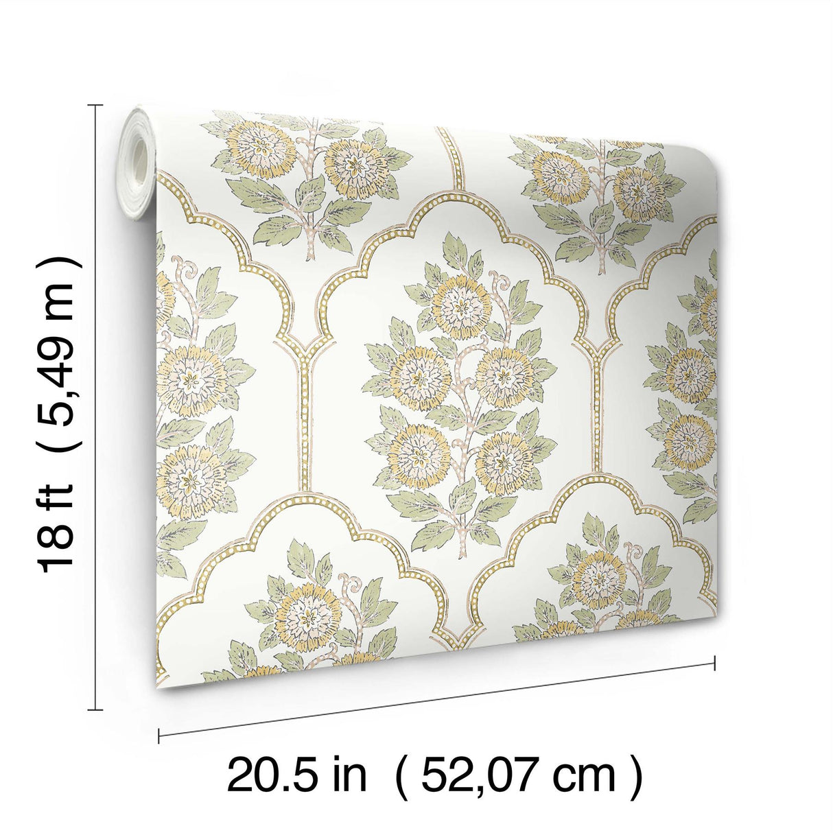 York Floral Bazaar Ochre Peel & Stick Wallpaper