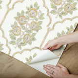 York Floral Bazaar Ochre Peel & Stick Wallpaper
