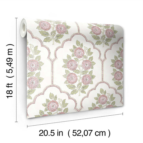 York Floral Bazaar Rose Water Peel & Stick Wallpaper
