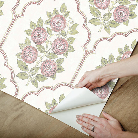 York Floral Bazaar Rose Water Peel & Stick Wallpaper