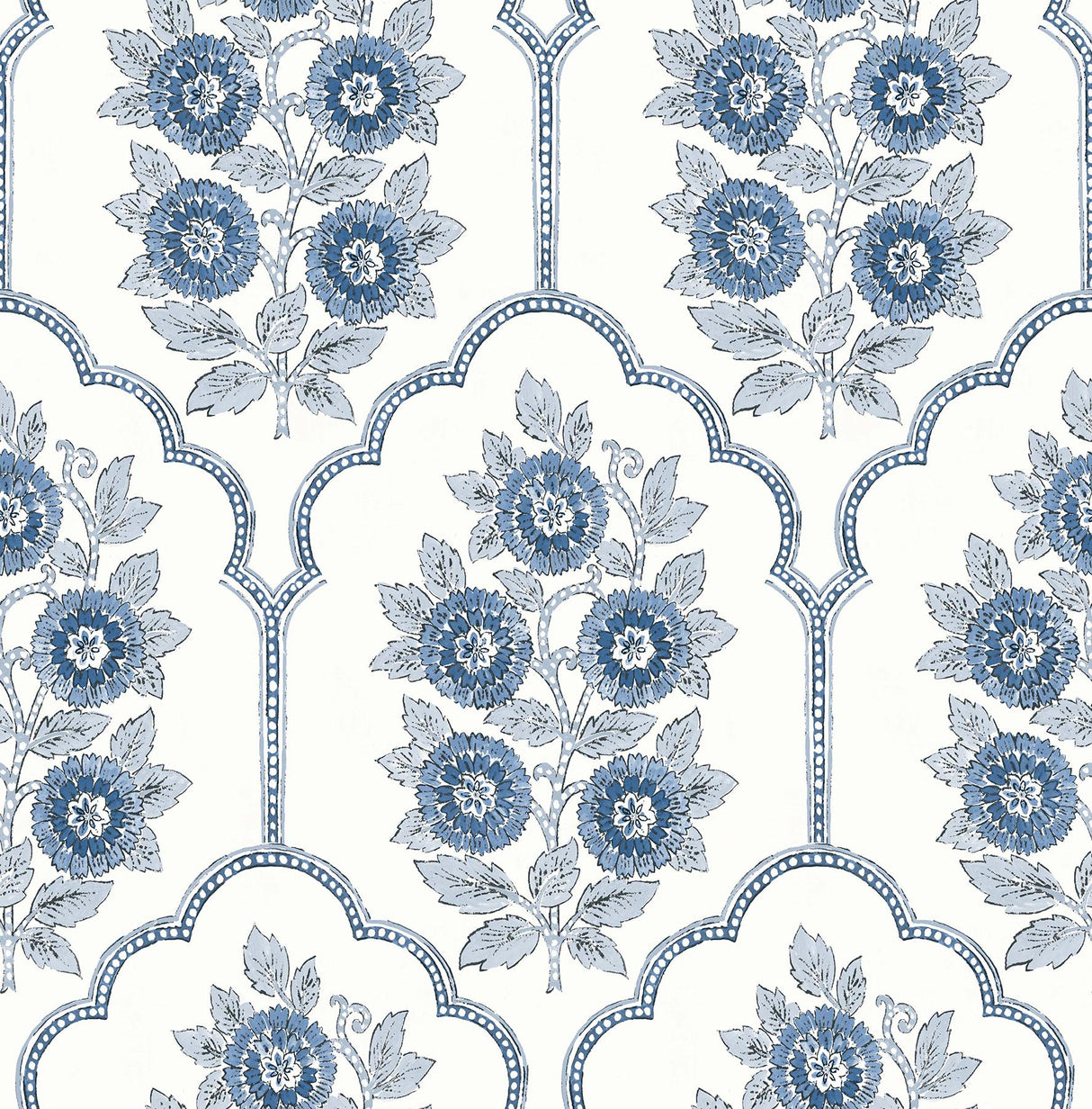 York Floral Bazaar Delft Blue Peel & Stick Wallpaper