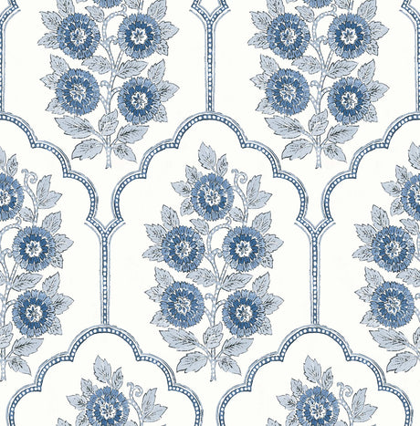 York Floral Bazaar Delft Blue Peel & Stick Wallpaper