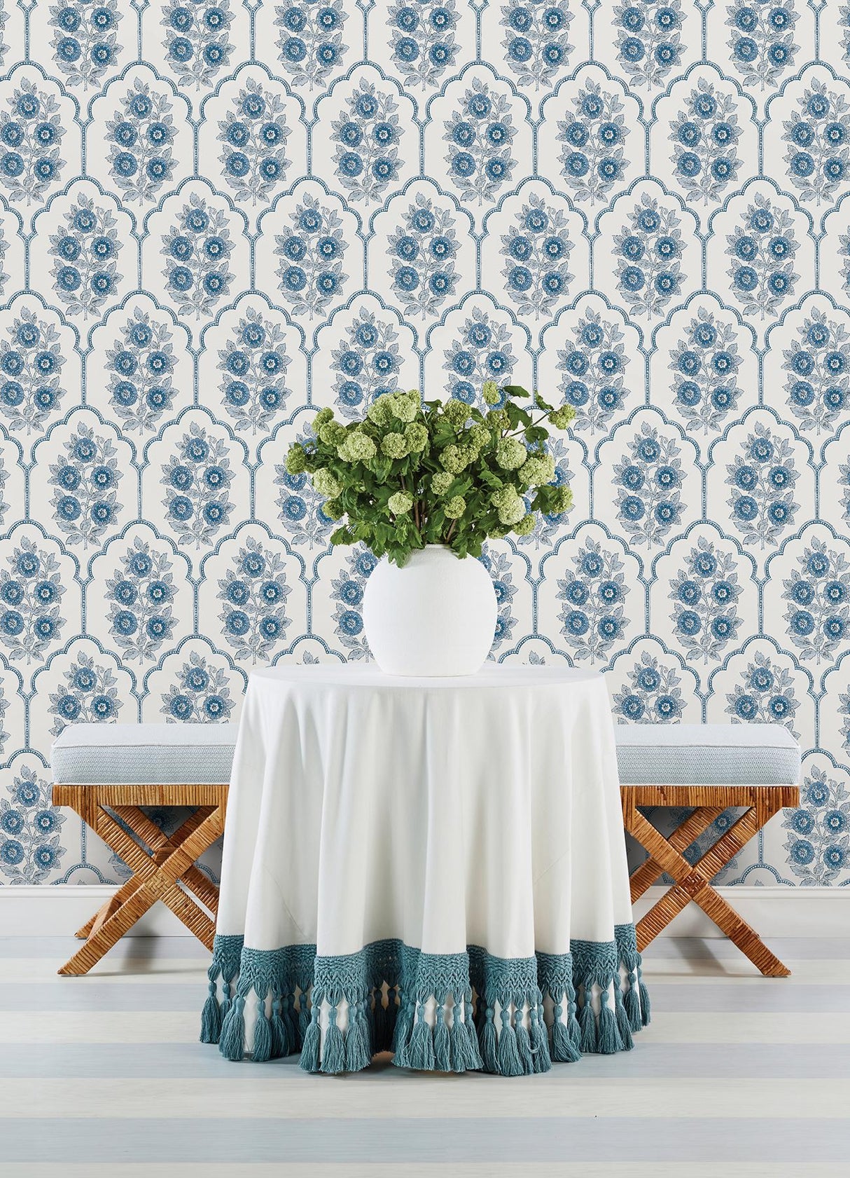 York Floral Bazaar Delft Blue Peel & Stick Wallpaper