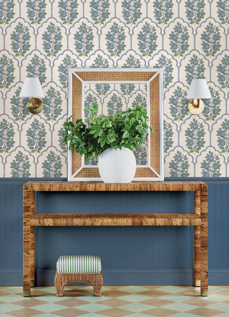 York Floral Bazaar Green and Blue Peel & Stick Wallpaper