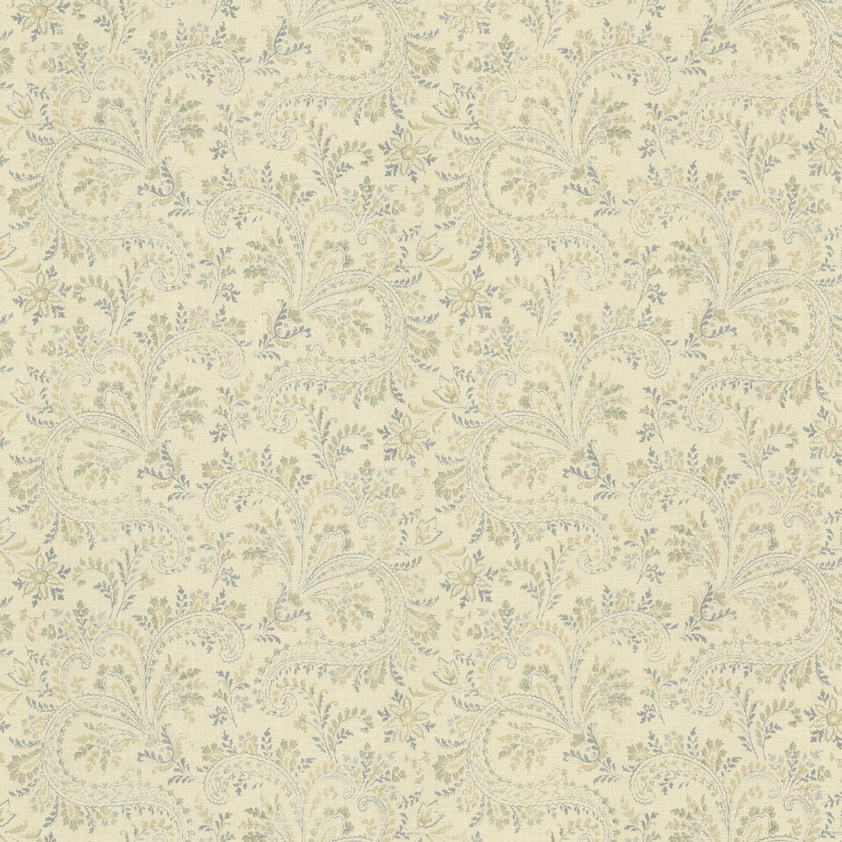 York Sycamore Blue Paisley Wallpaper