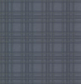 York Fox Hollow Navy Plaid Wallpaper