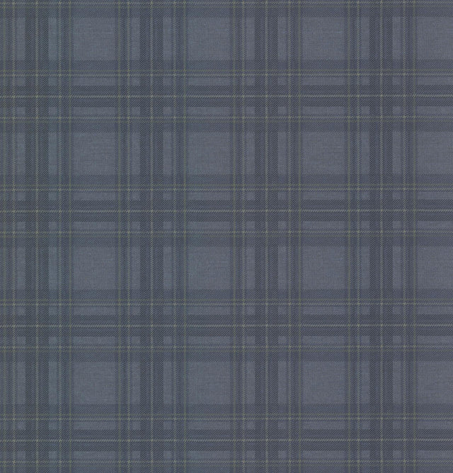 York Fox Hollow Navy Plaid Wallpaper