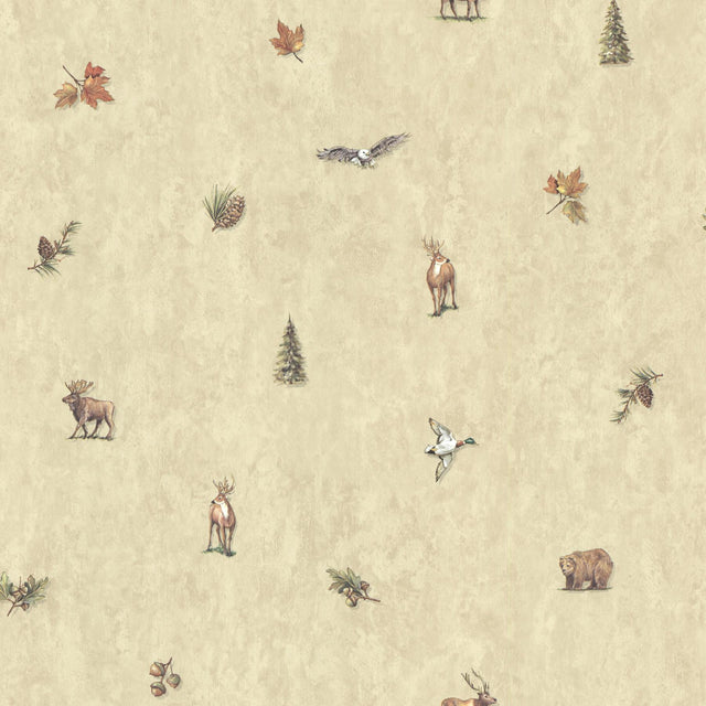 York Hiram Neutral Animal Toss Wallpaper