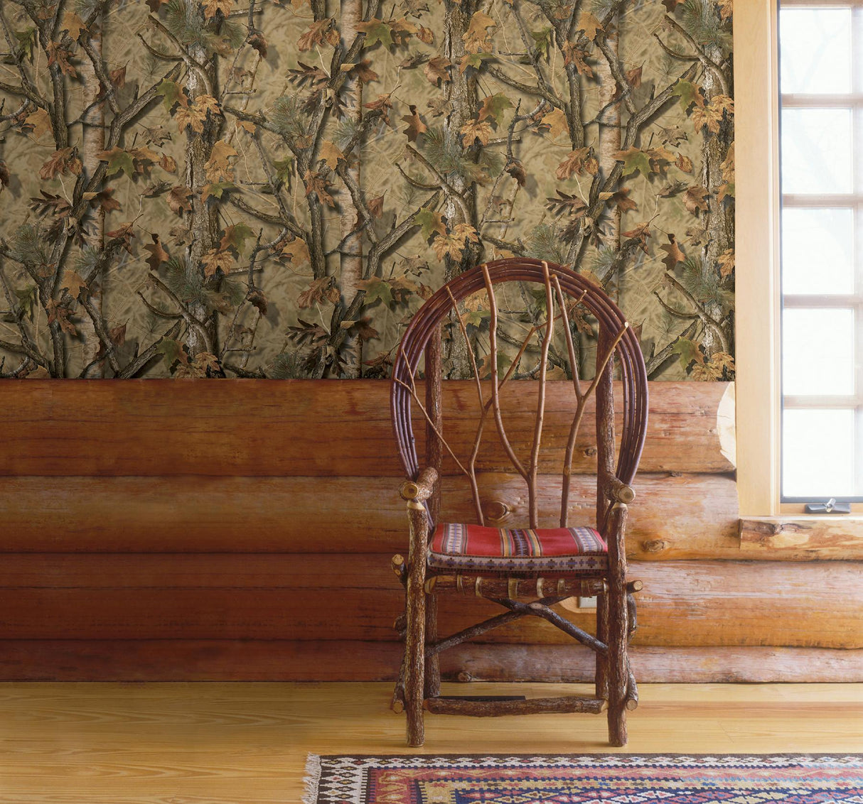 York Sawgrass Brown Camo Forest Wallpaper