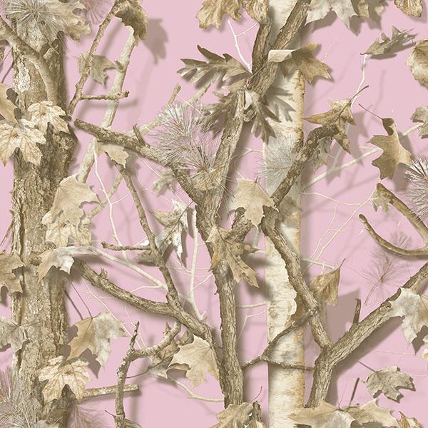 York Sawgrass Pink Camo Forest Wallpaper