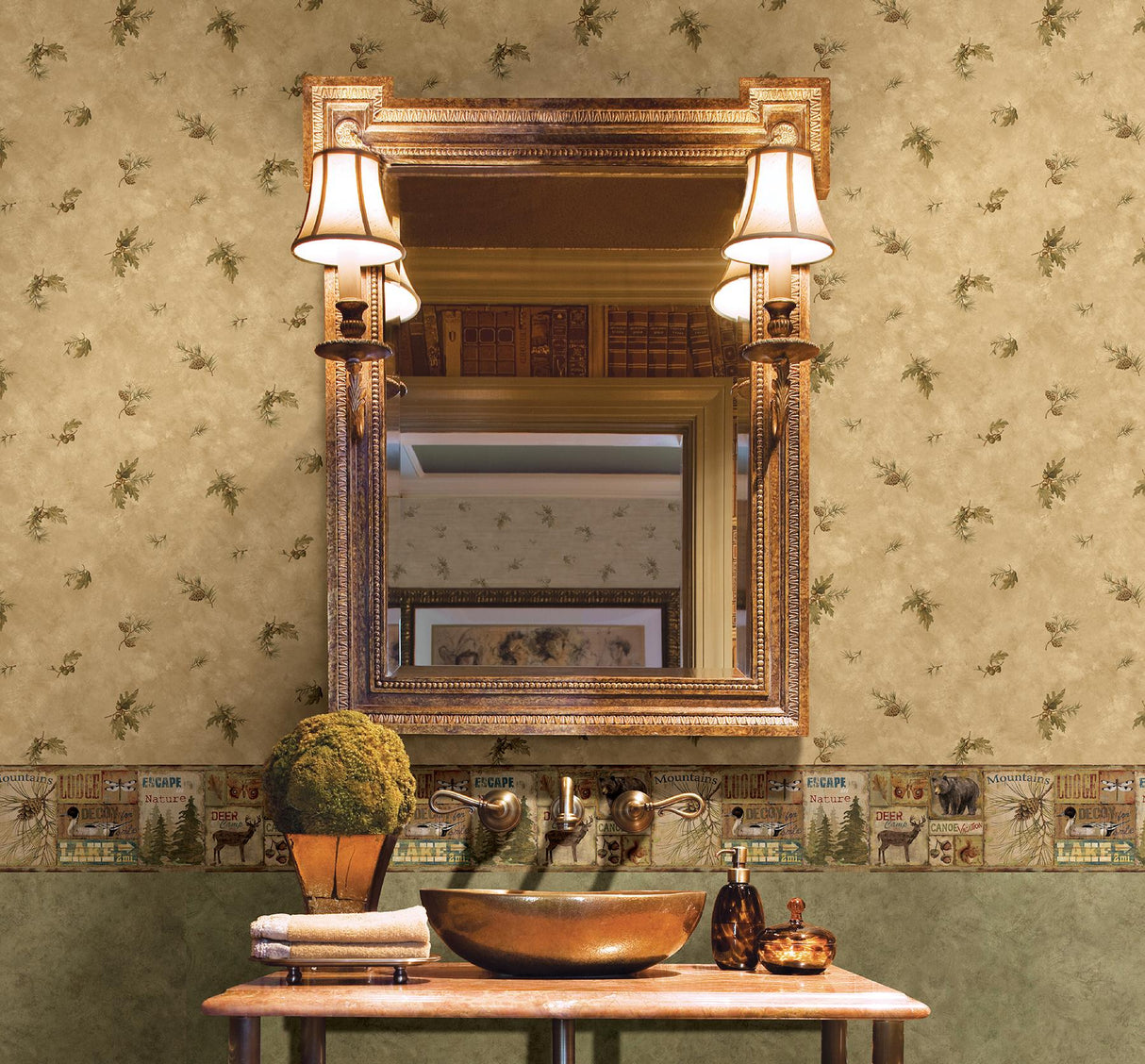 York Kissimmee Moss Safe Harbor Marble Wallpaper