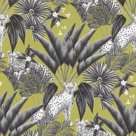 York Augustus Grey Jungle Cheetah Wallpaper