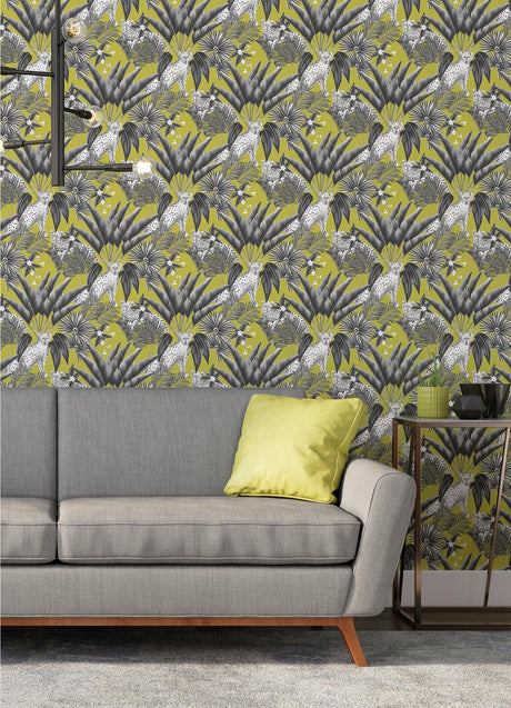 York Augustus Grey Jungle Cheetah Wallpaper