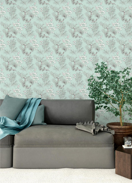 York Shelly Mint Toucan Toile Wallpaper