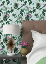 York Clivia Mint Hummingbird Wallpaper