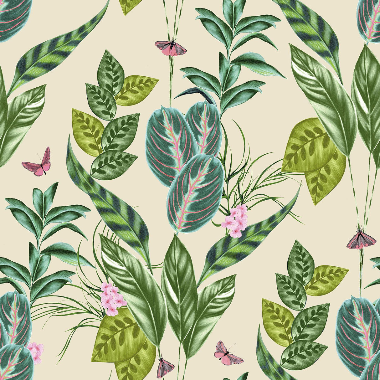 York Spirit Green Tropical Foliage Wallpaper