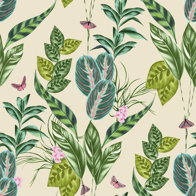 York Spirit Green Tropical Foliage Wallpaper