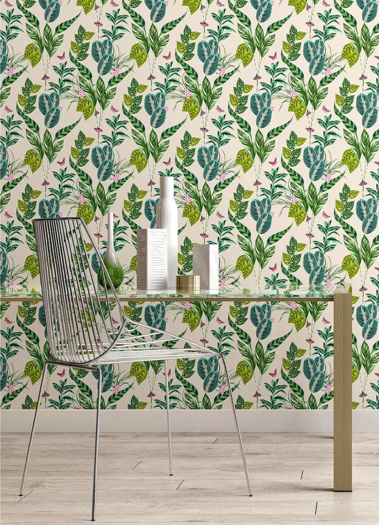 York Spirit Green Tropical Foliage Wallpaper