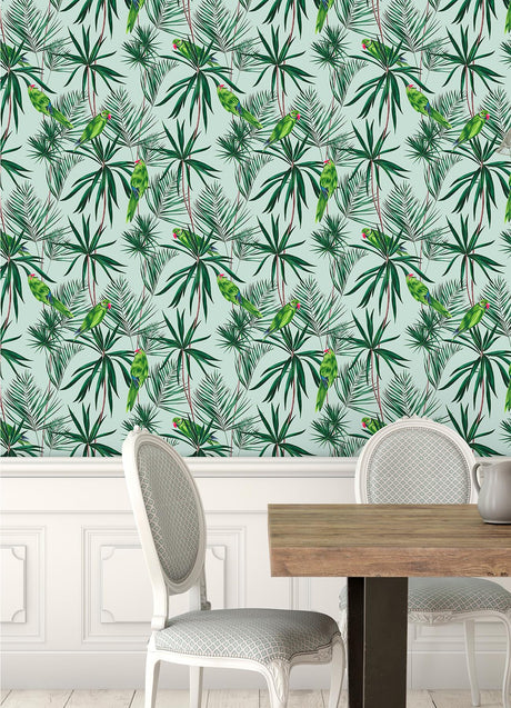 York Pebbles Mint Paradise Wallpaper